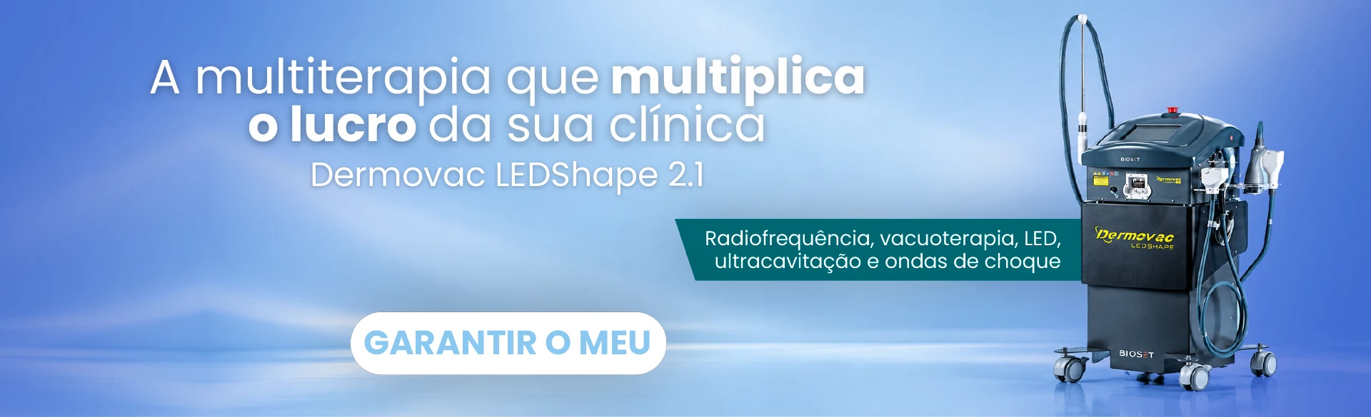 Dermovac LEDShape Black 2.1 Bioset – Equipamento de Radiofrequência, Vacuoterapia, LED, Ultracavitação e Ondas de Choque