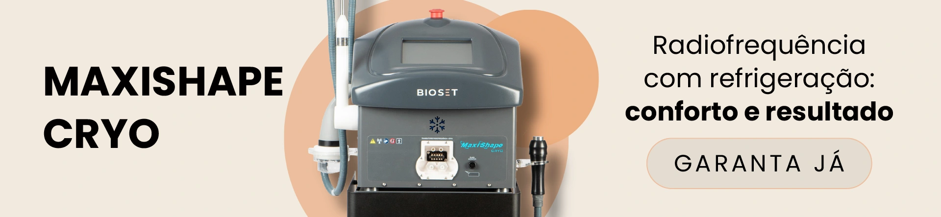 MaxiShape Cryo Station Bioset - Aparelho de Radiofrequência, RF com Refrigeração, Ultracavitação e PSW e LED
