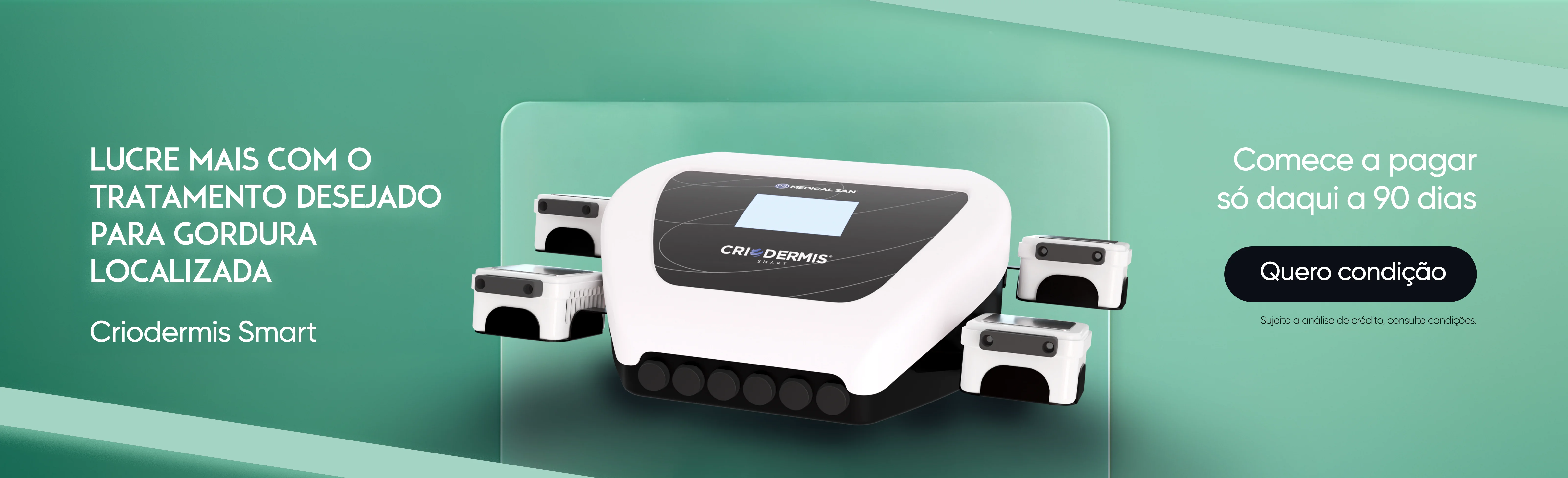 Criodermis Smart Medical San – Aparelho de Criolipólise de Placas com 04 Aplicadores (não acompanha o rack)