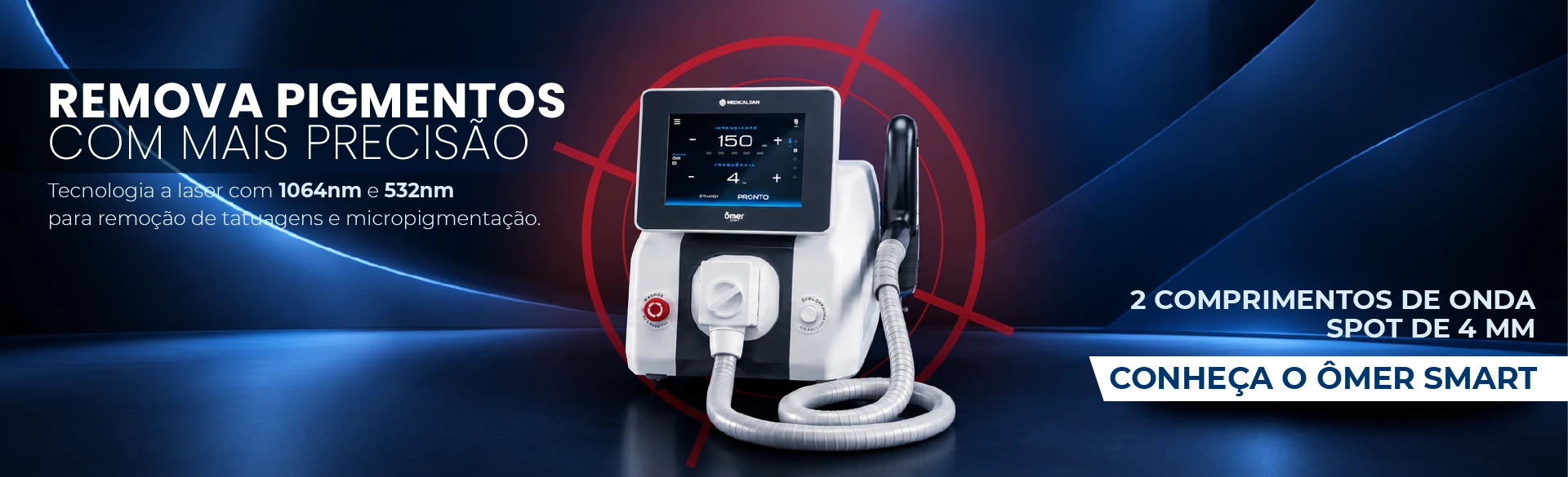 Novo Ômer - Laser 3D Portátil para Remoção de Tatuagem e Micropigmentação - Medical San