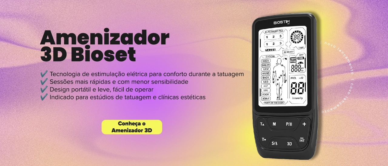 Amenizador 3D - Aparelho para Alívio de Dor na Tatuagem Tattoo - Bioset