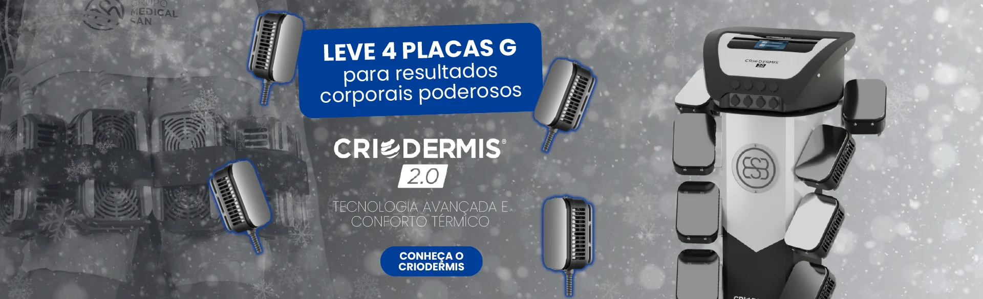 Criodermis 2.0 Medical San ─ Aparelho de Criolipólise de Placas + 4 placas G