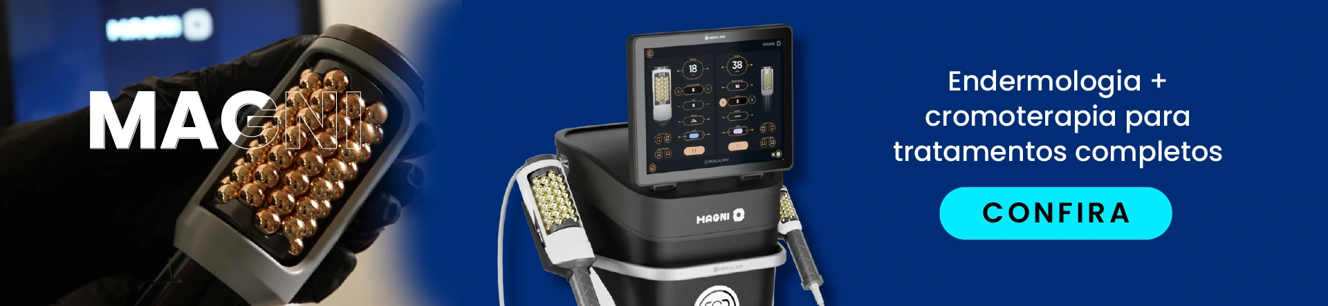 Magni Aparelho de Endermologia com Cromoterapia para Tratamentos Corporais e Faciais - Medical San